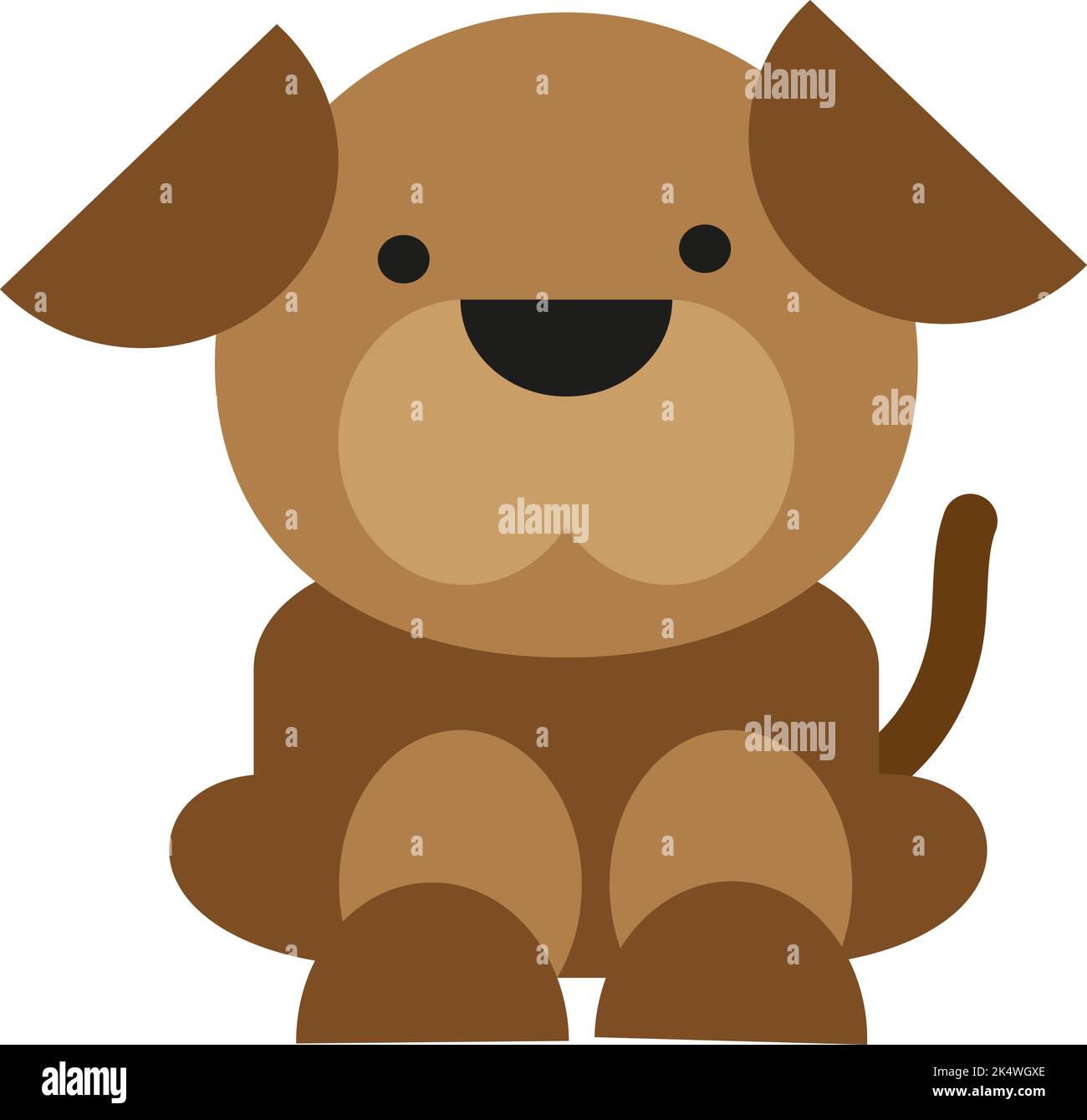 Brown baby dog, illustration, vector on a white background. Stock Vector