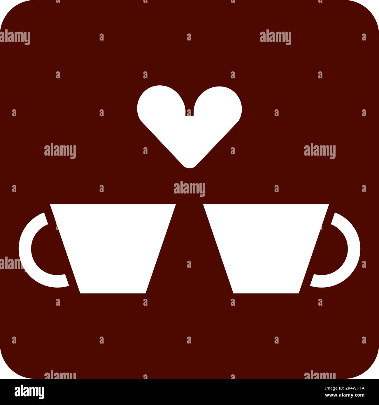 Valentine coffee date, illustration, vector on a white background. Stock Vector