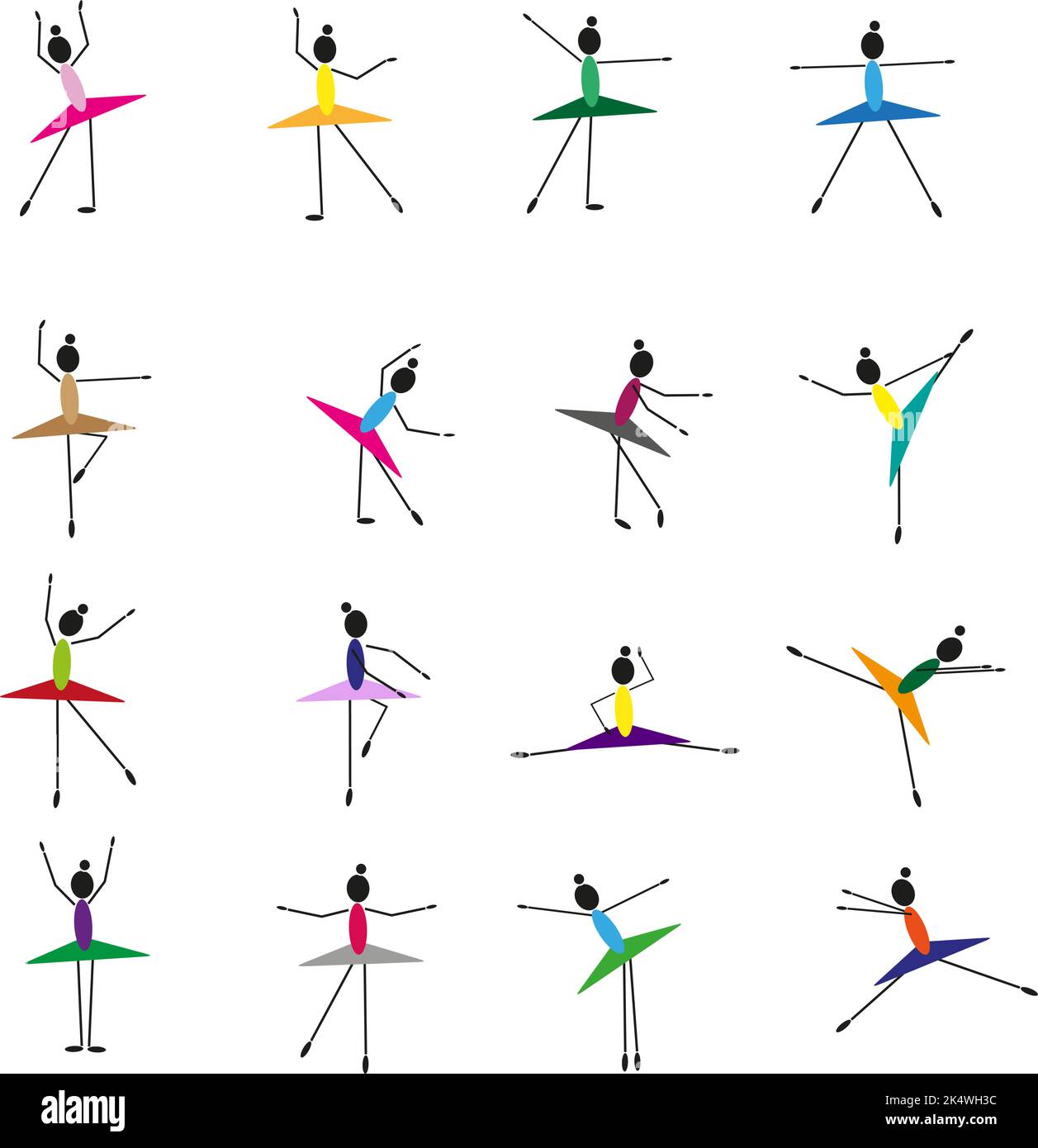Ballet steps illustration vector on a white background stock vector