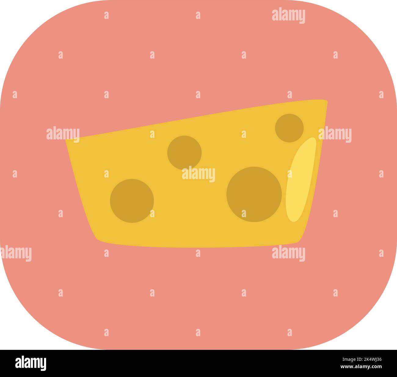 Breakfast cheese slice, illustration, vector on a white background