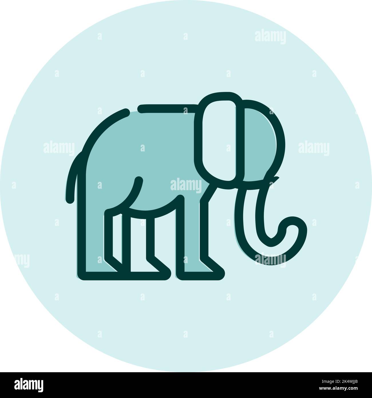 Wild elephant, illustration, vector on a white background Stock Vector ...