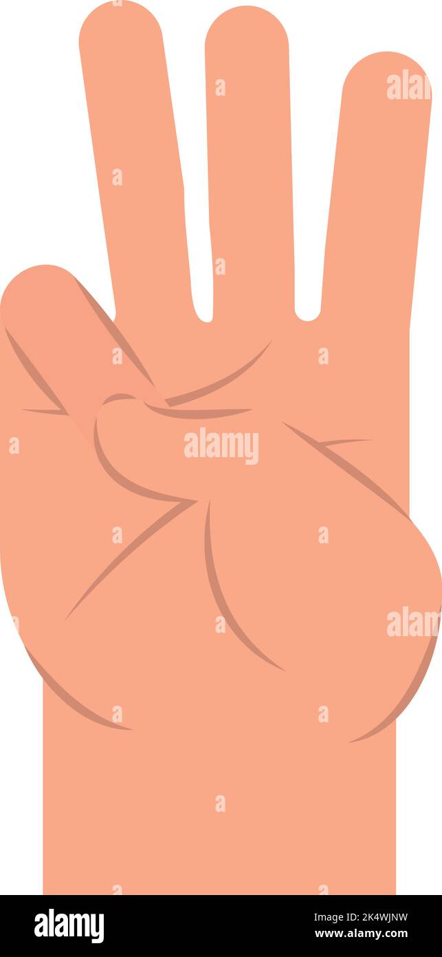 hand show three fingers gesture Stock Vector Image & Art Alamy