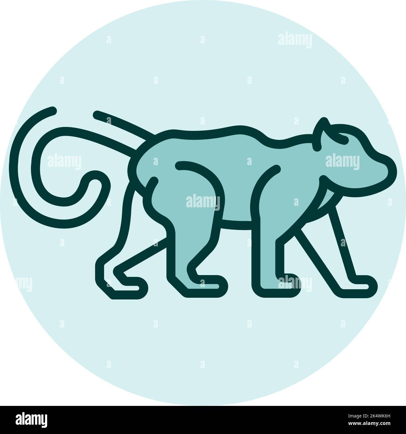 Wild otter, illustration, vector on a white background. Stock Vector