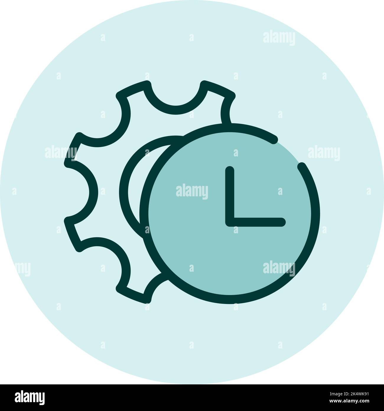 Time menagement, illustration, vector on a white background. Stock Vector