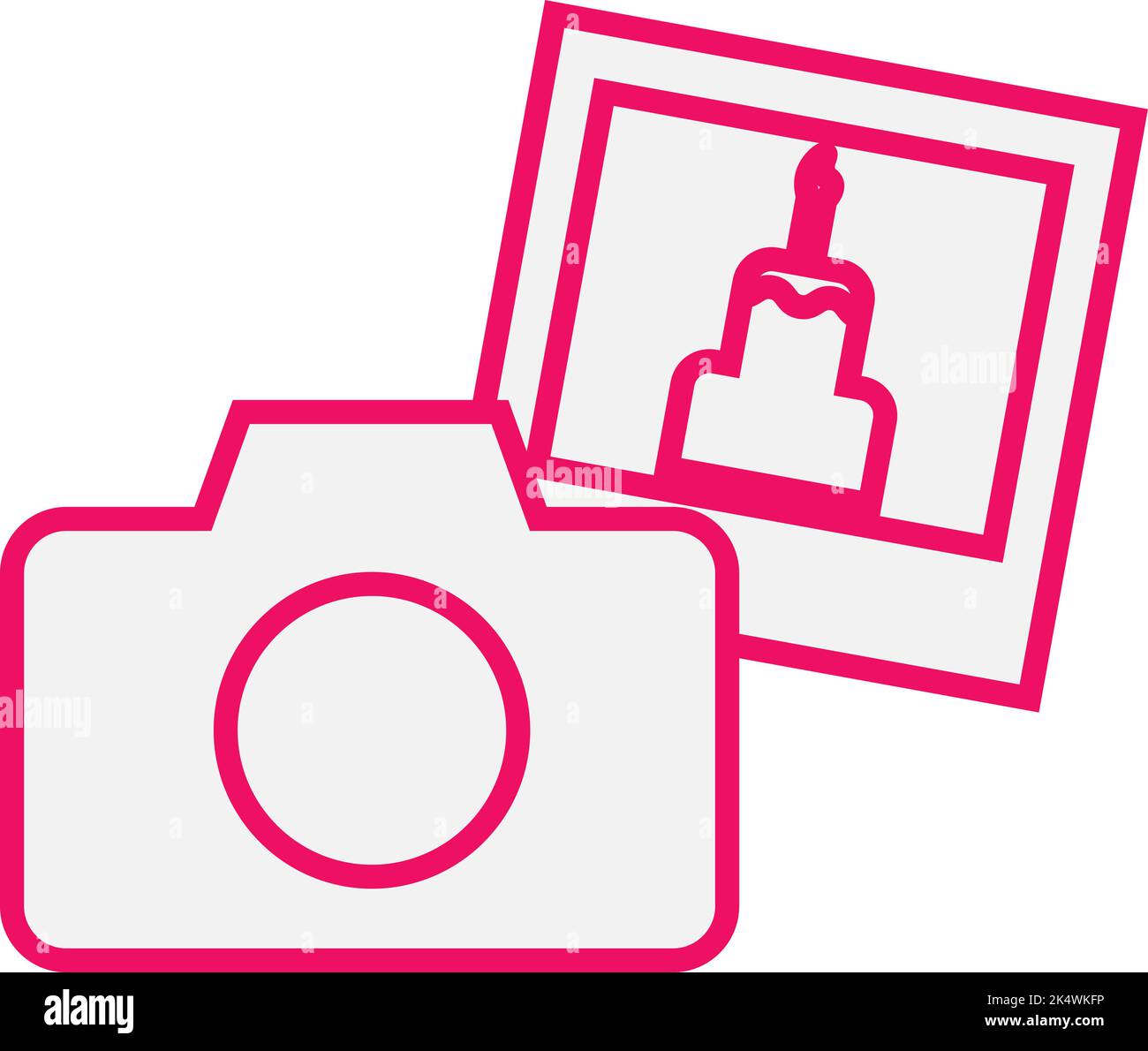 Party polaroid camera, illustration, vector on a white background. Stock Vector
