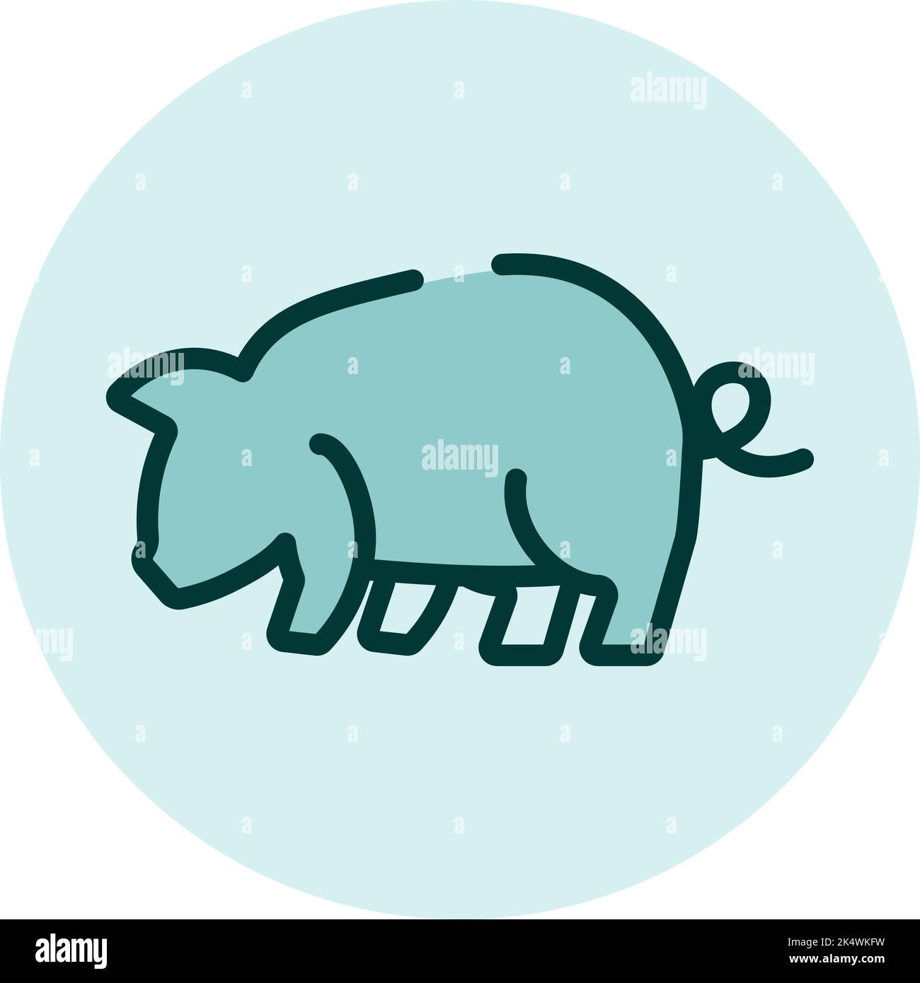 Wild pig, illustration, vector on a white background. Stock Vector