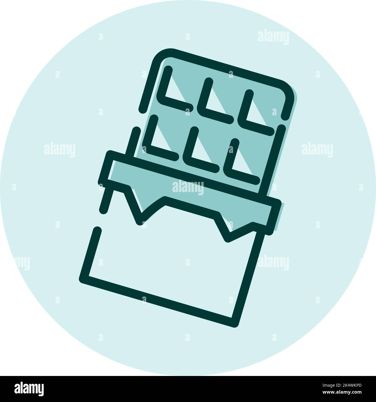 Chocolate bar, illustration, vector on a white background. Stock Vector