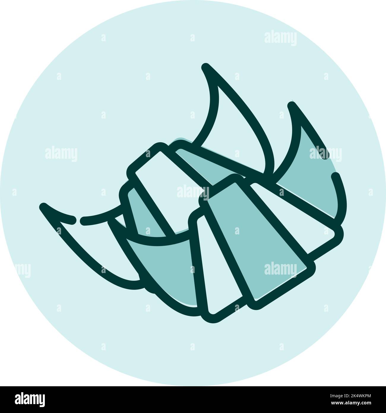 Two croissants, illustration, vector on a white background. Stock Vector