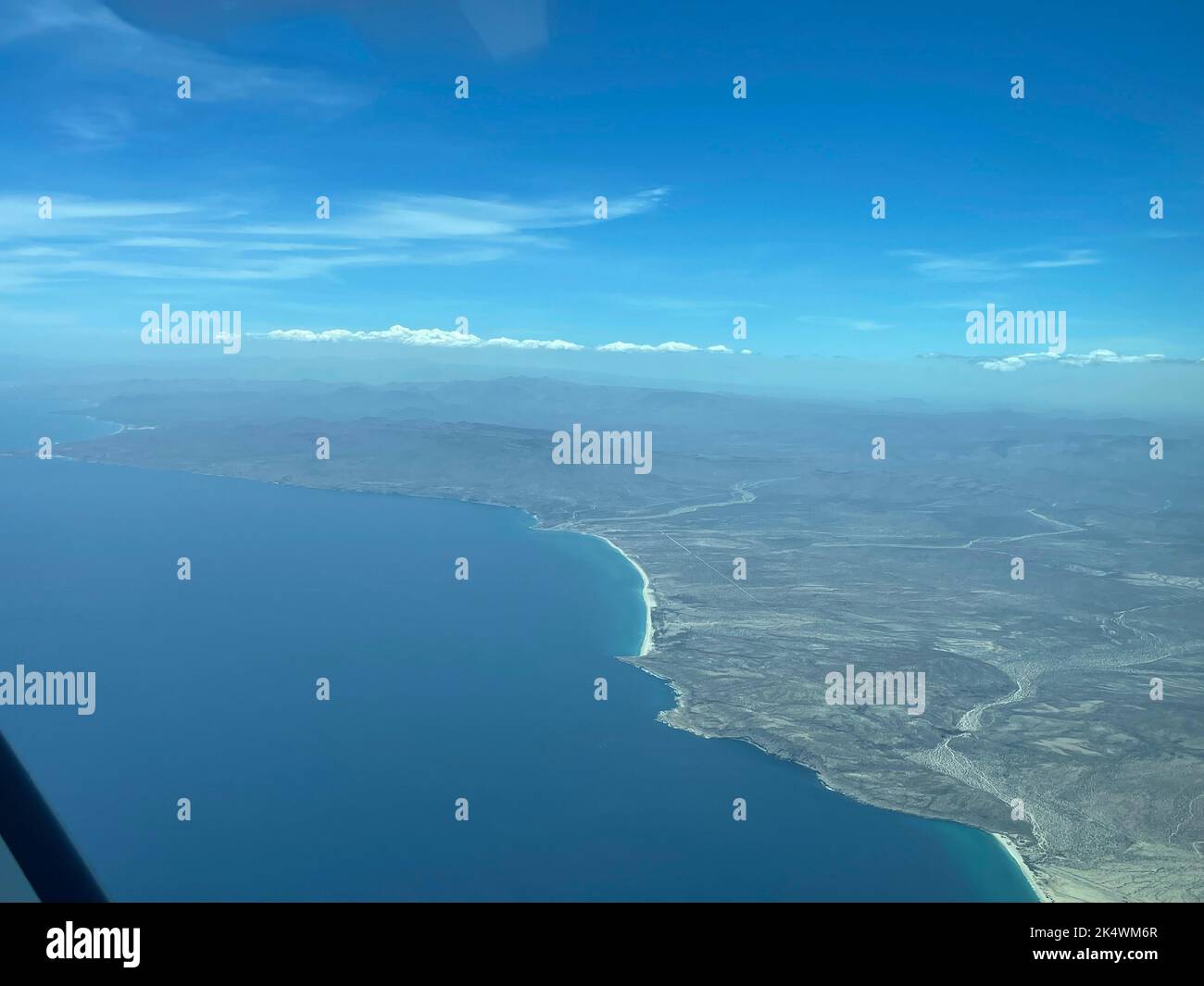 Aerial view of the Gulf of California between Sonora and Baja