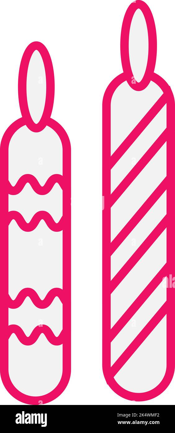 Party candles, illustration, vector on a white background. Stock Vector