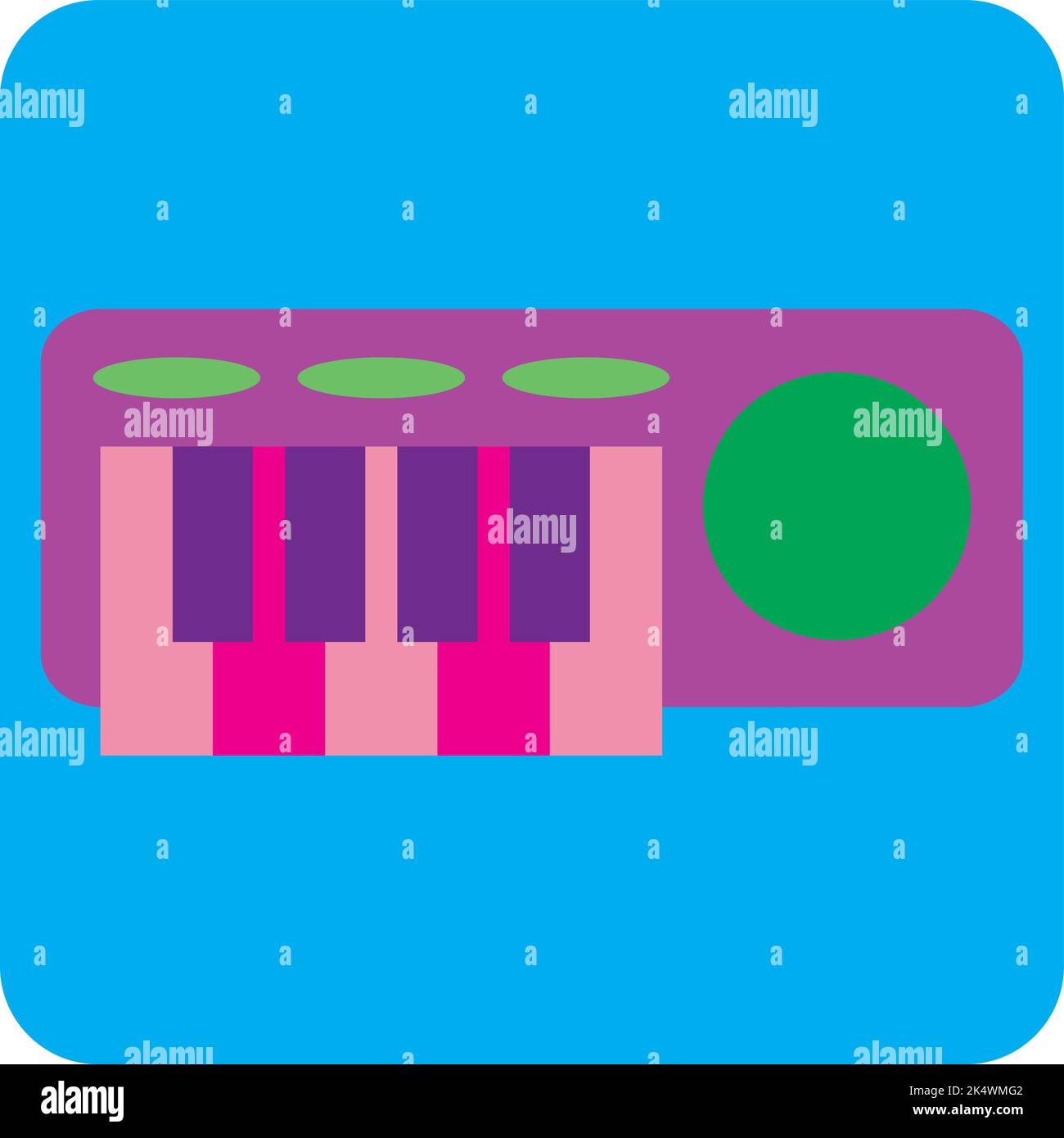 Toy piano, illustration, vector on a white background. Stock Vector