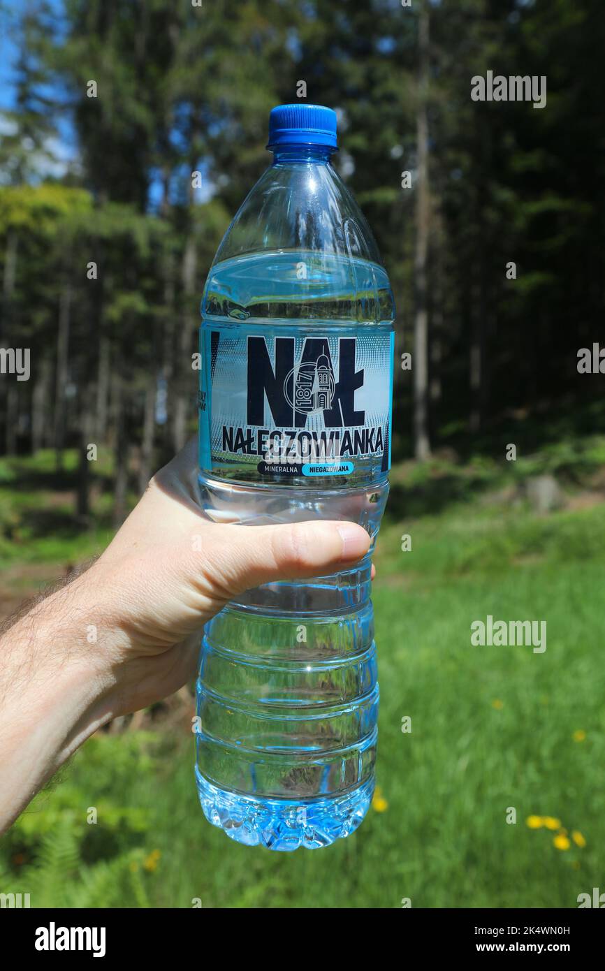 WISLA, POLAND JUNE 12, 2022 Naleczowianka bottled spring water in
