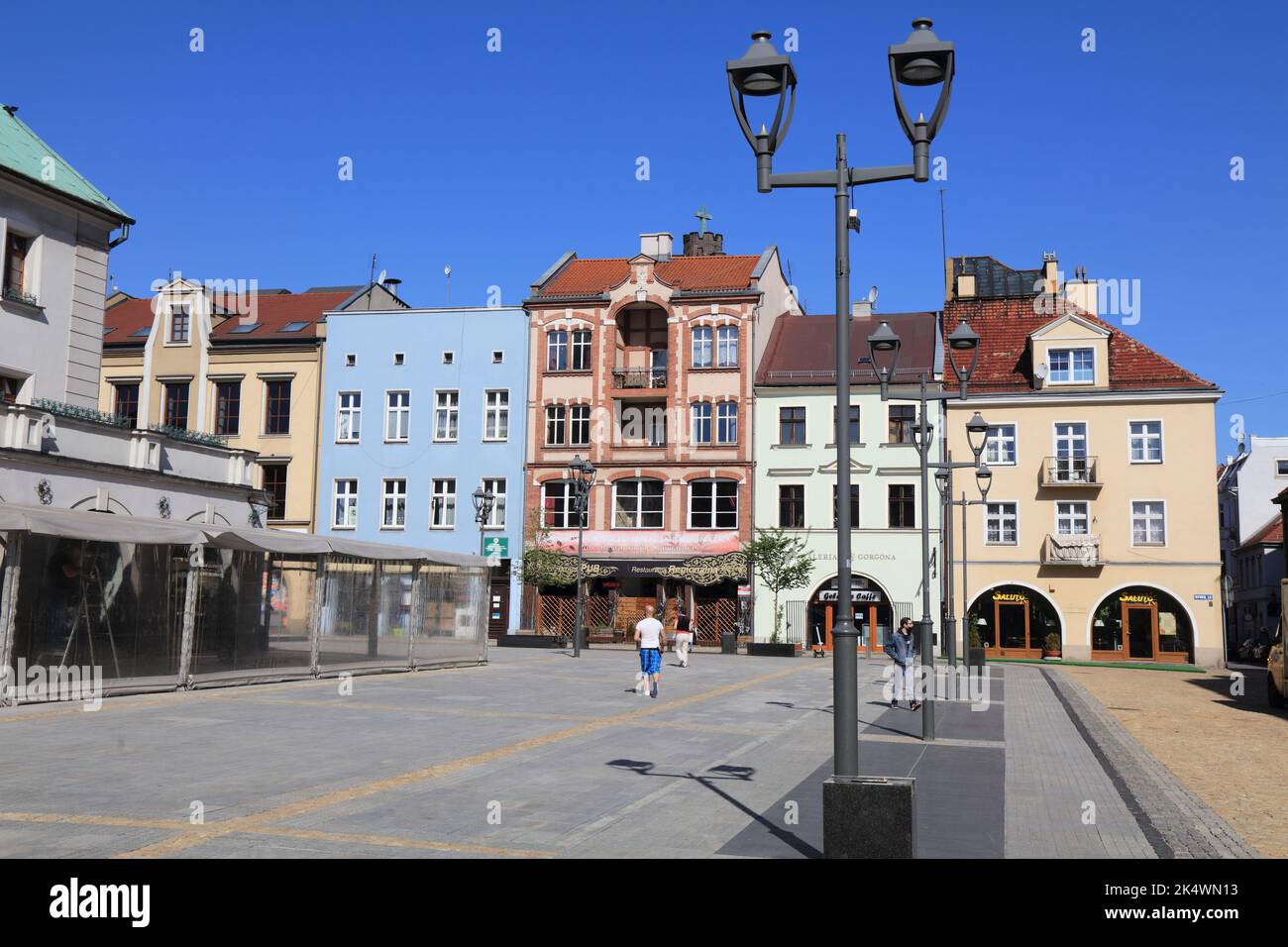 GLIWICE, POLAND - MAY 11, 2021: Town square Rynek in Gliwice city in ...