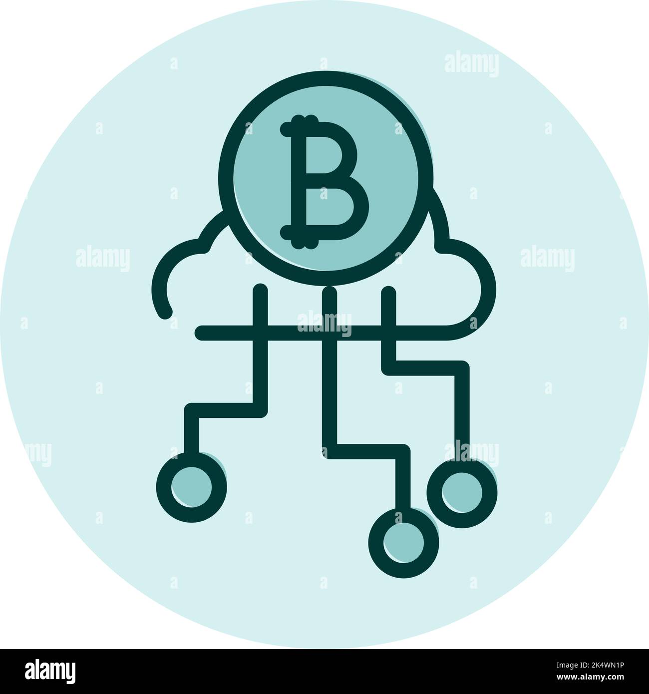 Cryptocurrency cloud, illustration, vector on a white background. Stock Vector