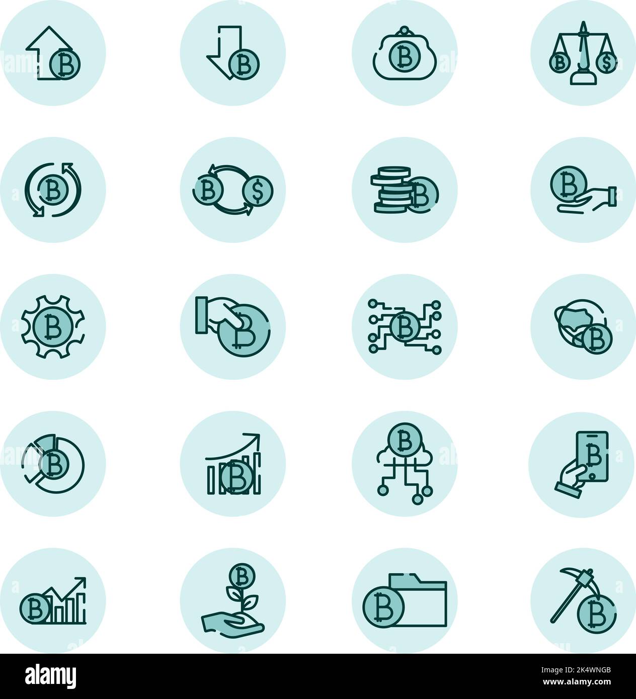 Cryptocurrency elements, illustration, vector on a white background. Stock Vector