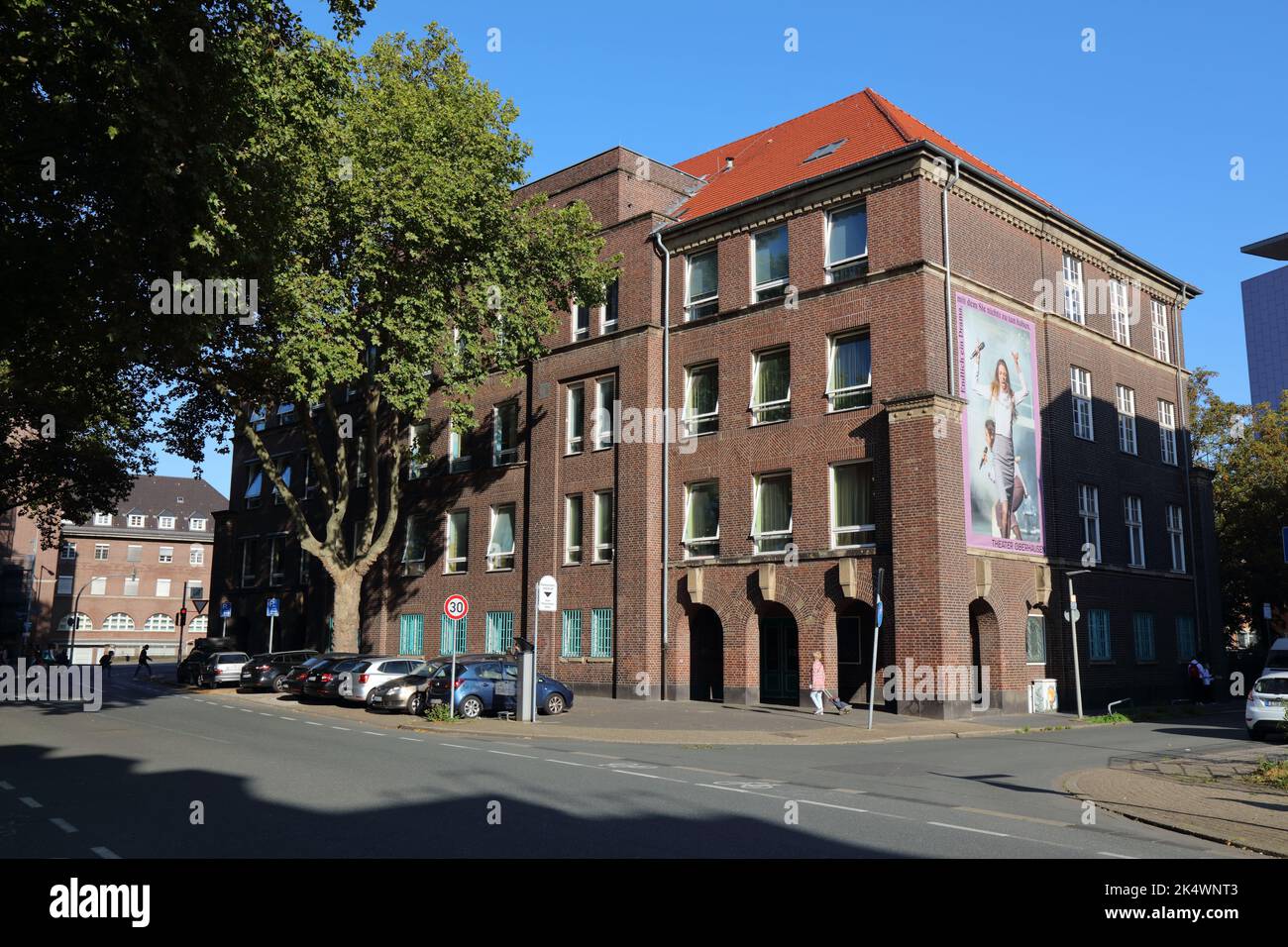 OBERHAUSEN, GERMANY - SEPTEMBER 18, 2020: Gymnasium secondary school in Oberhausen, Germany. Oberhausen is the 15th largest city of state of North Rhi Stock Photo