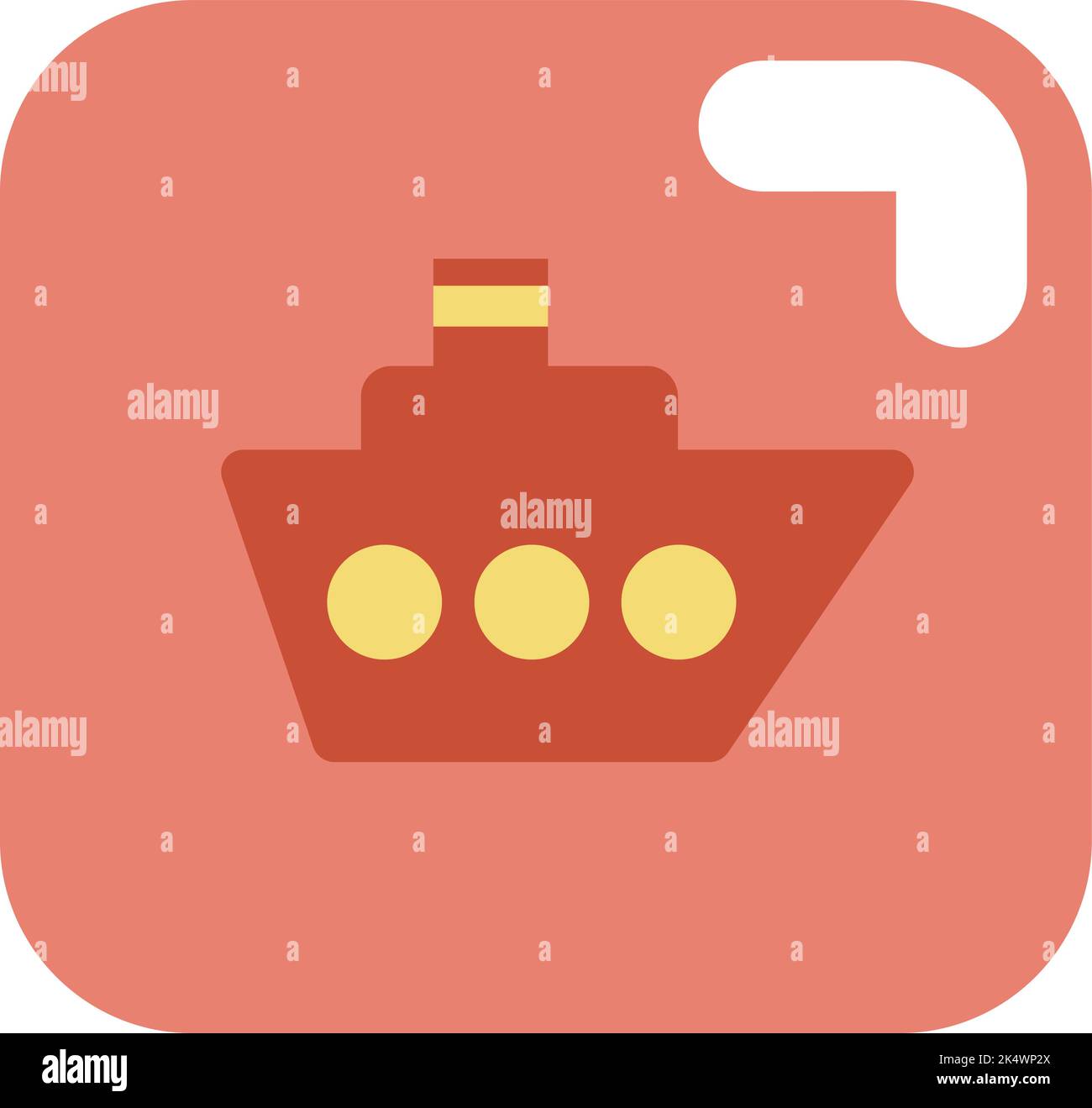 Delivery ship, illustration, vector on a white background. Stock Vector