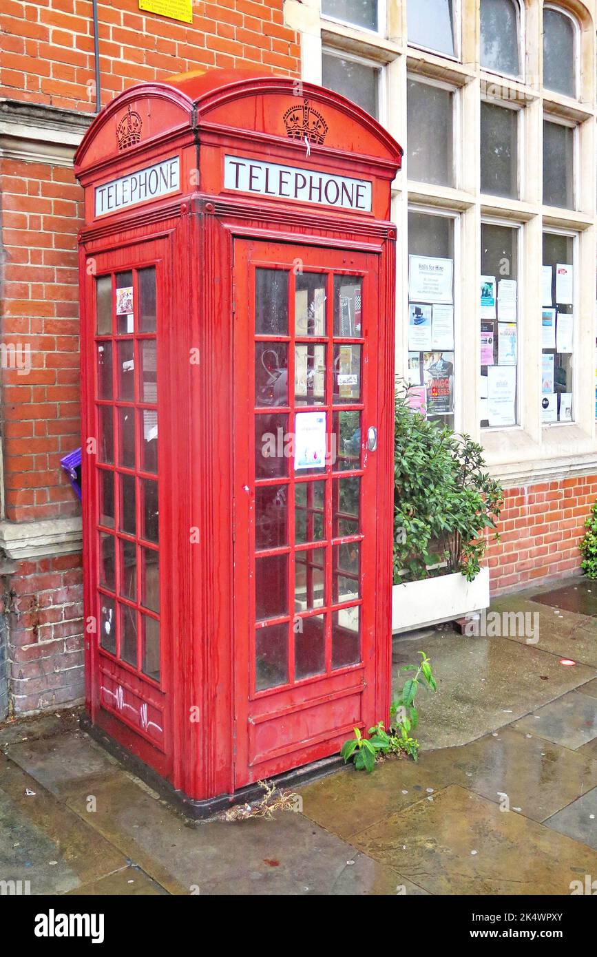 Typical telephone booth in London, UK, England, Europe U Stock Photo