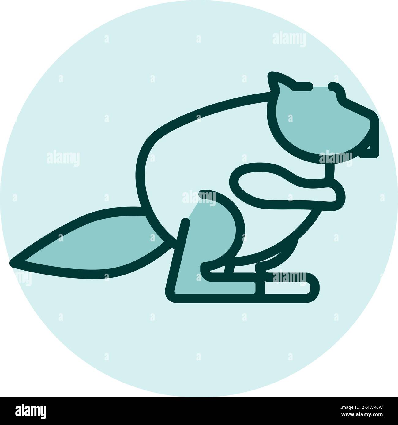 Wild beaver, illustration, vector on a white background. Stock Vector