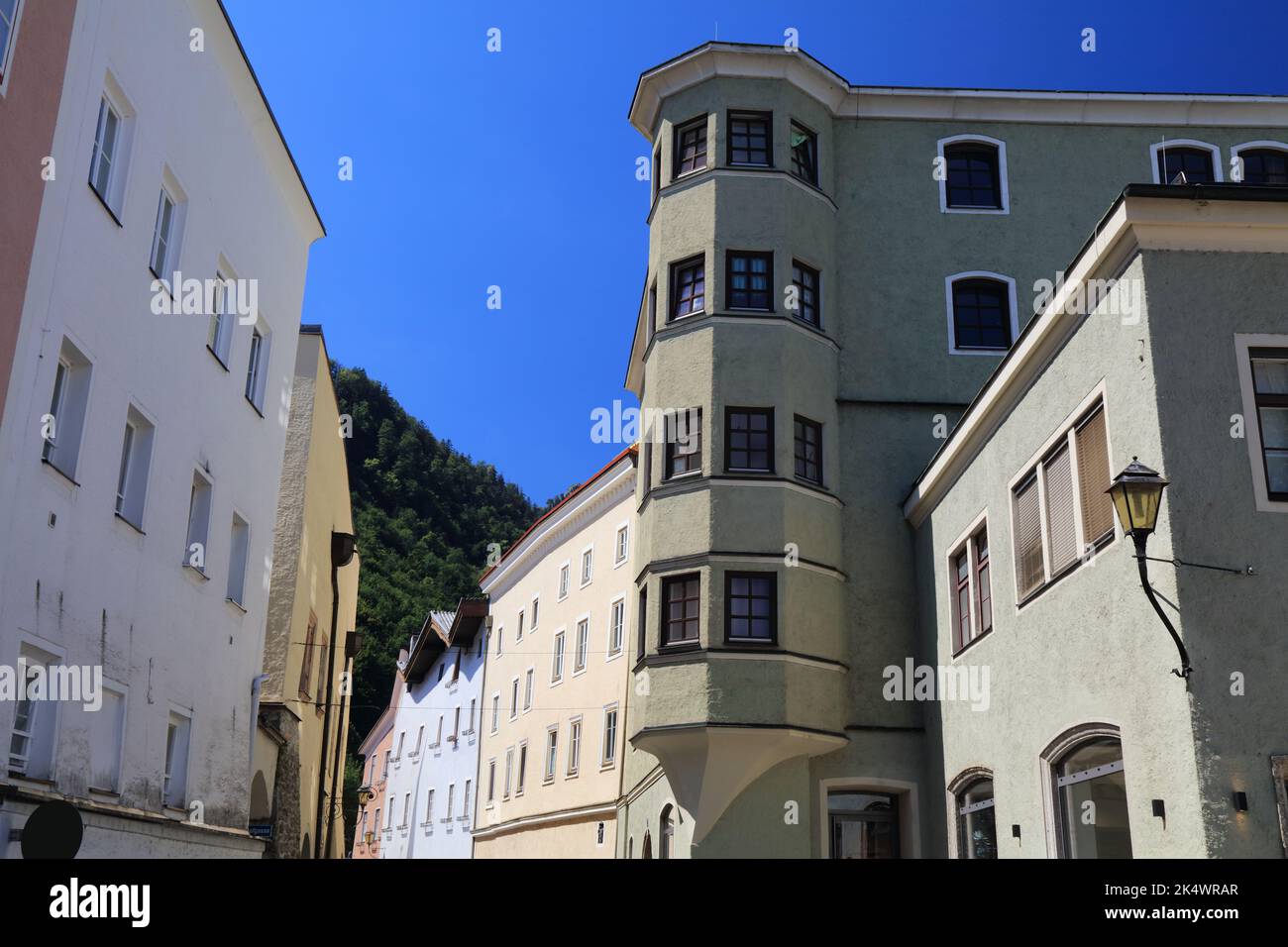 Hallein historic town in Austria. Salzburg State. Stock Photo