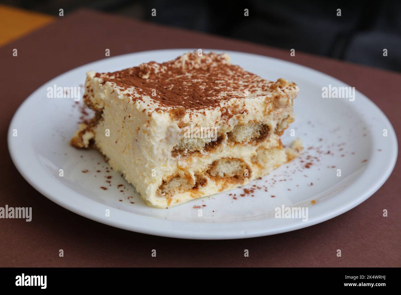 Tiramisu Italian dessert. Tiramisu is made from ladyfingers sponge cake