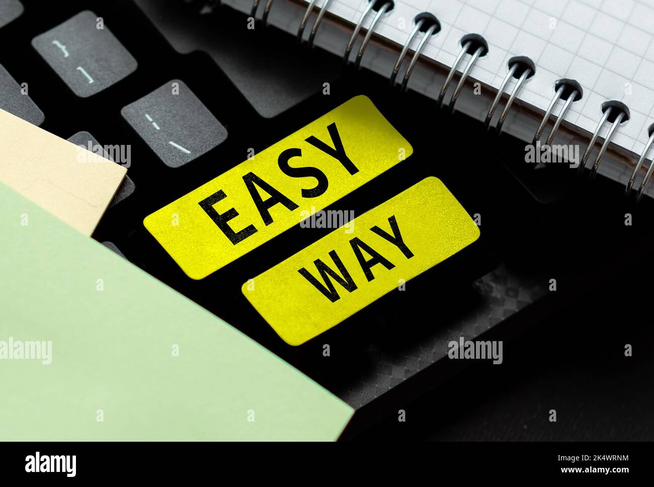 Handwriting text Easy Way. Internet Concept making hard decision between two less and more effort method Stock Photo