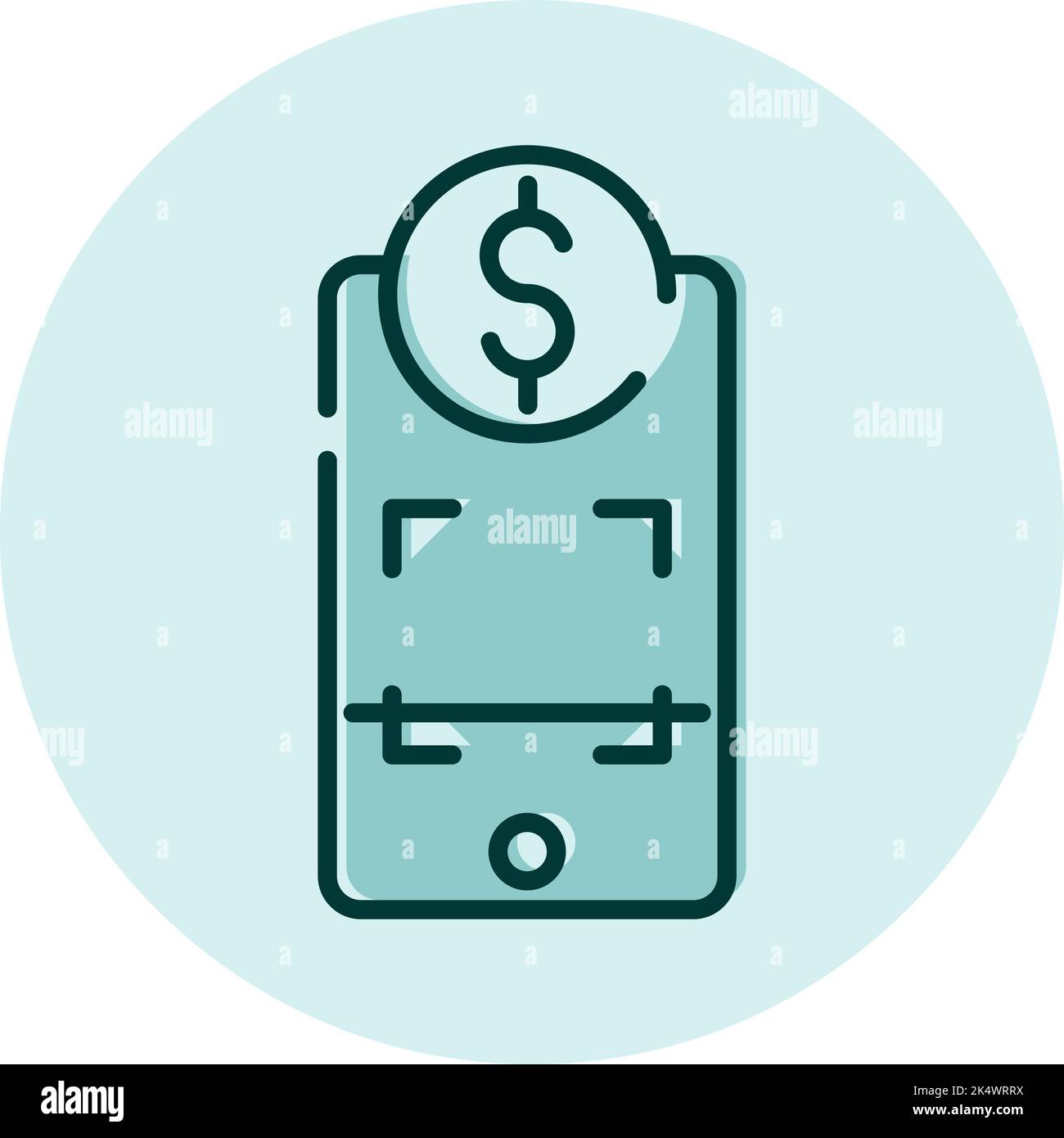 Financial QR payment, illustration, vector on a white background. Stock Vector