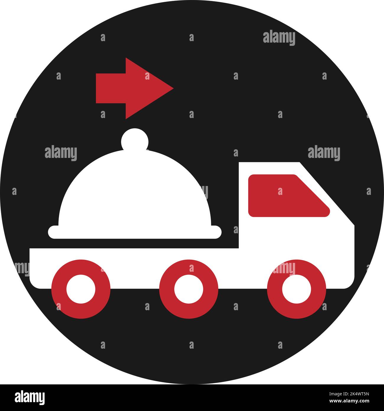 Hot meal delivery, illustration, vector on a white background Stock