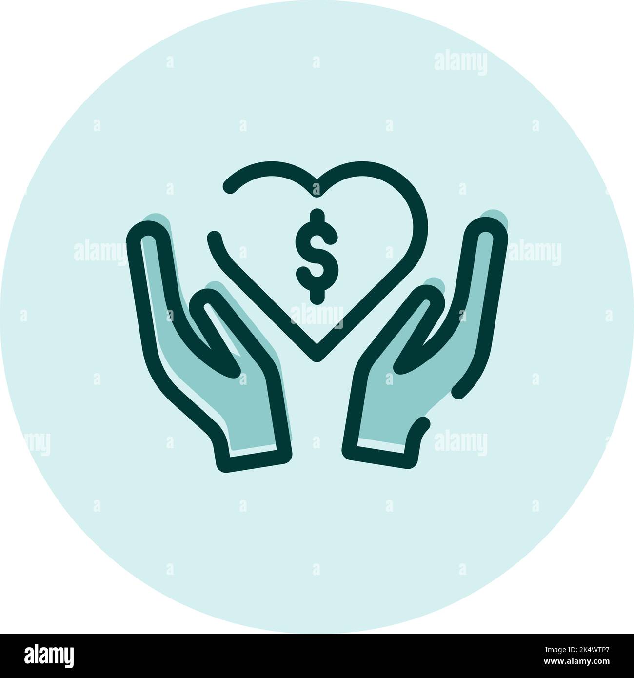 Financial car charity, illustration, vector on a white background Stock