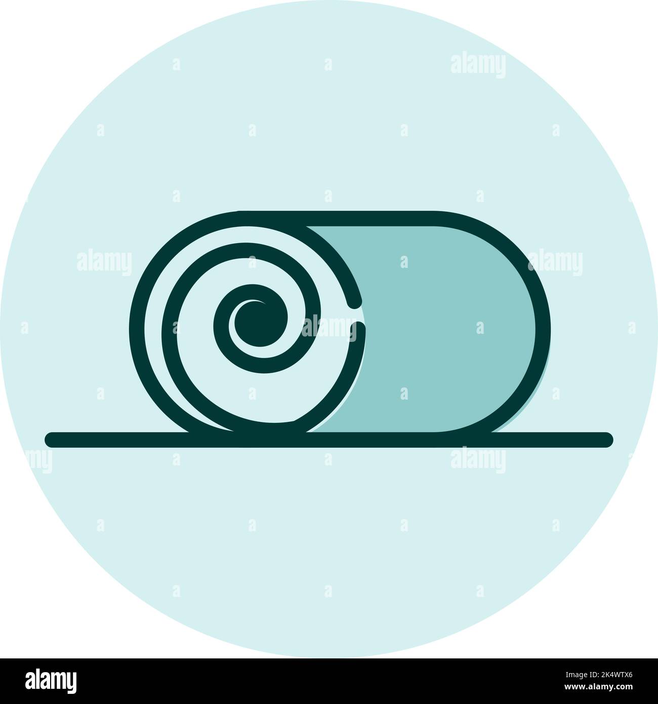 Roll cake, illustration, vector on a white background. Stock Vector