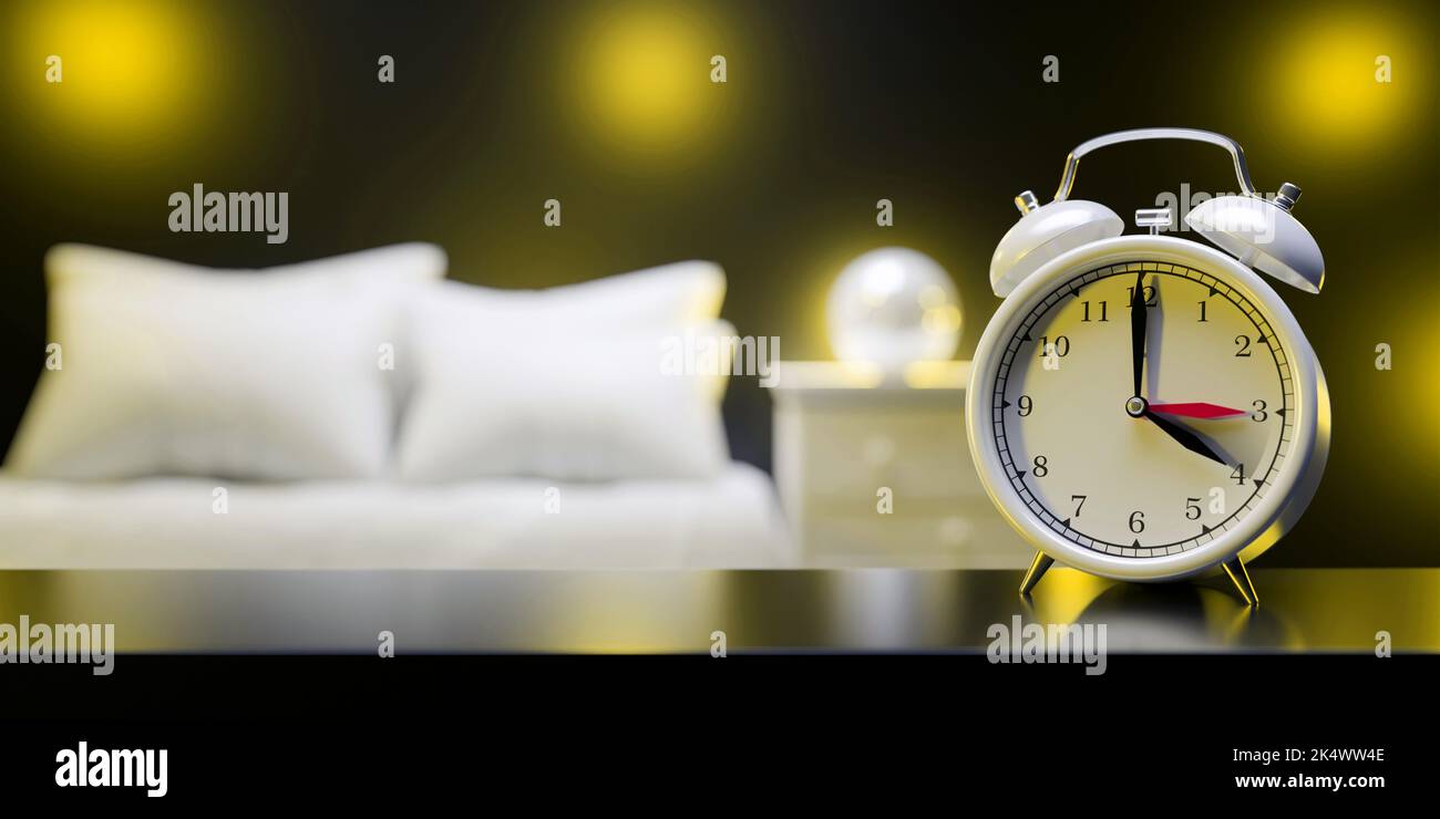 Daylight Saving Time End. Fall Back Time. Alarm clock, one hour back