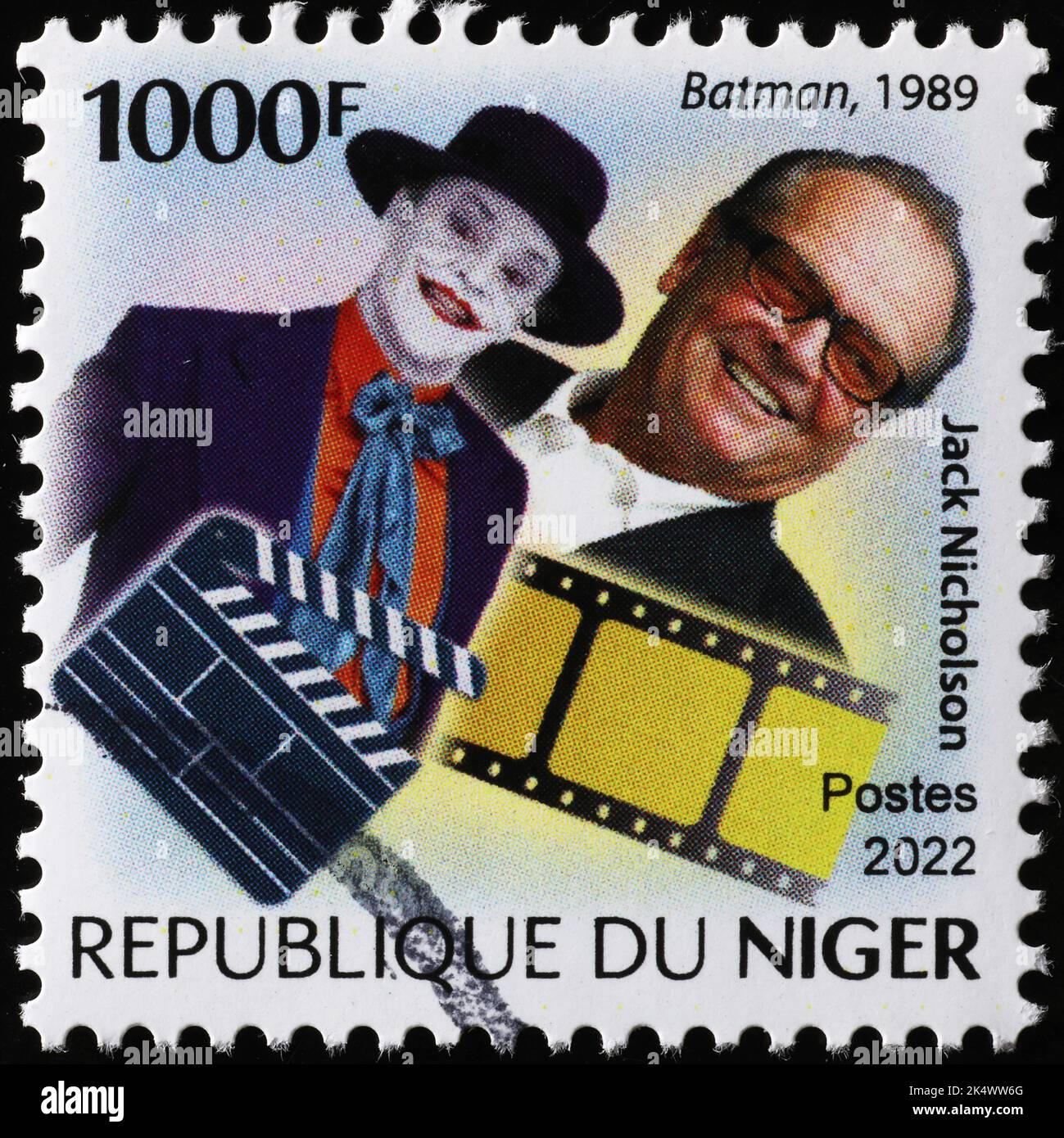 Jack Nicholson as the Joker on postage stamp Stock Photo