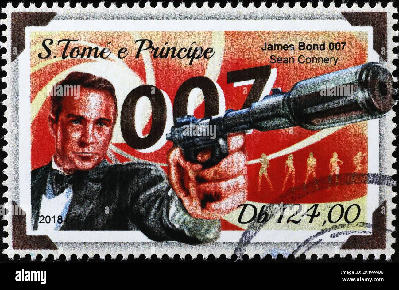 James Bond 007 on postage stamp Stock Photo