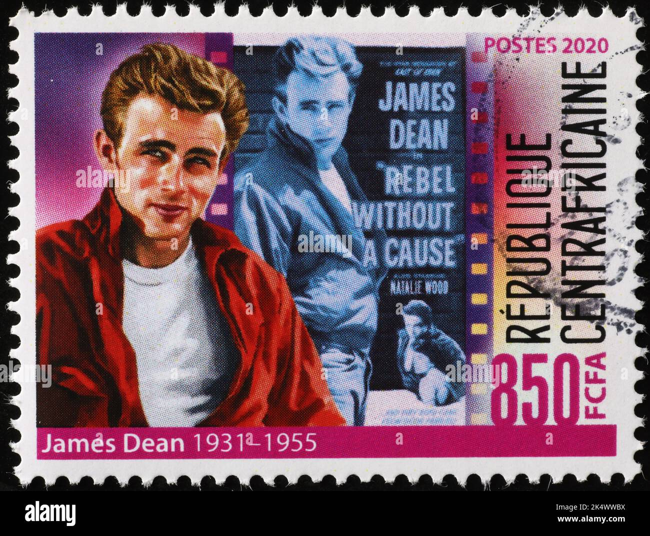 James Dean portrait on african stamp Stock Photo Alamy