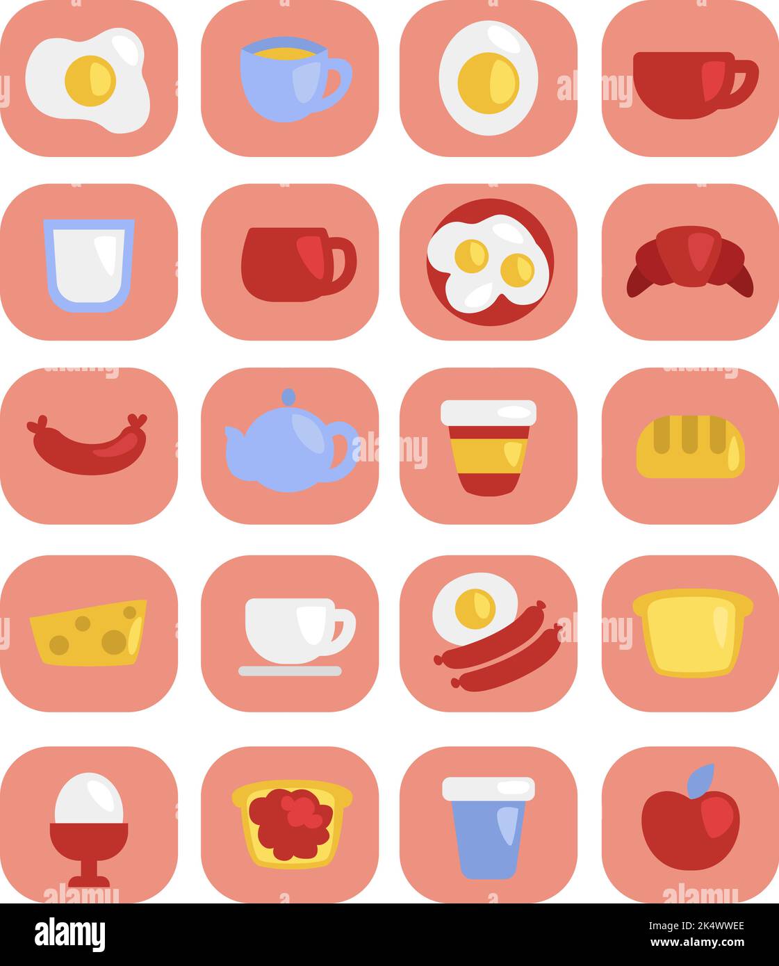 Breakfast food, illustration, vector on a white background Stock Vector ...