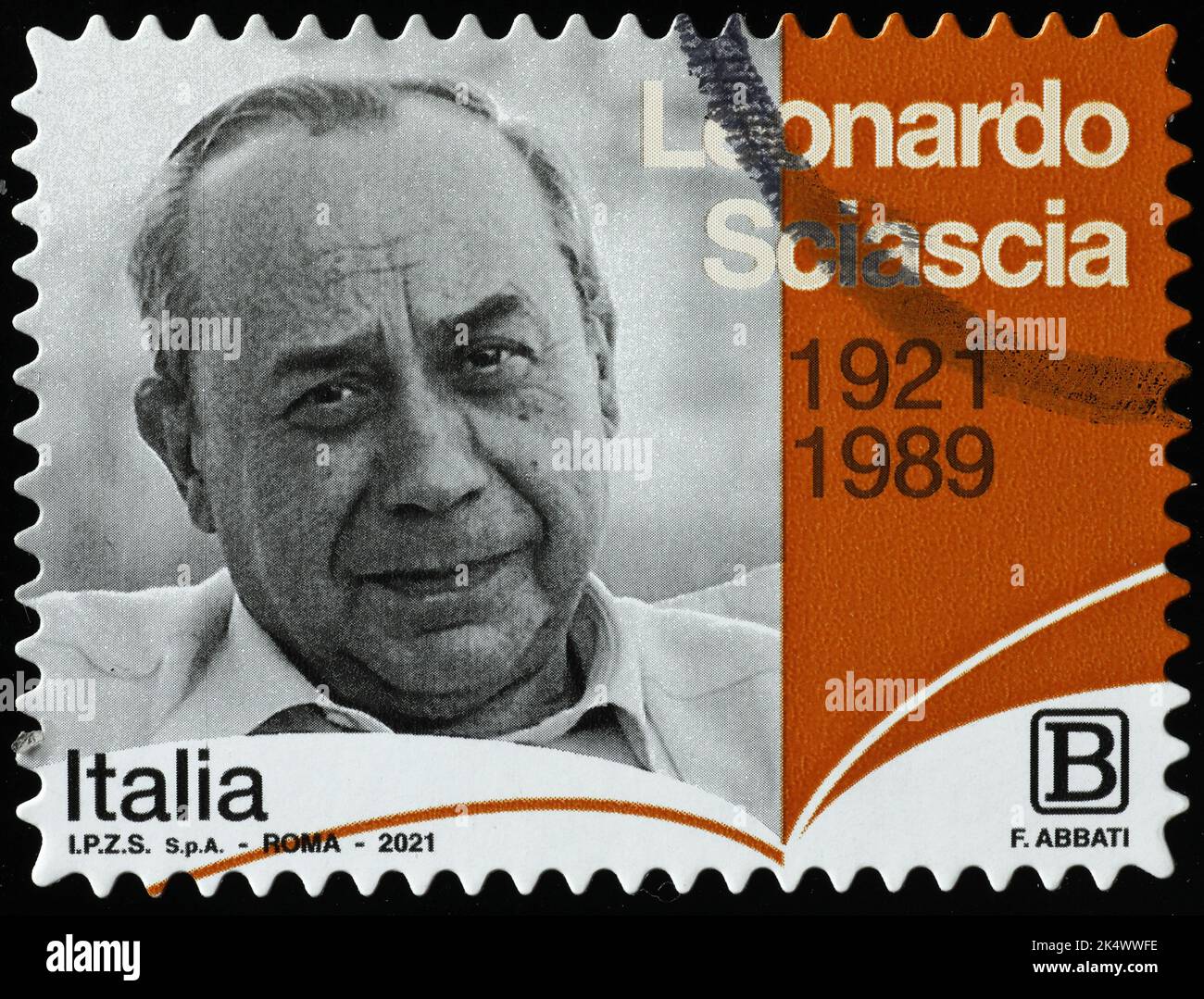 Leonardo Sciascia on italian postage stamp Stock Photo Alamy