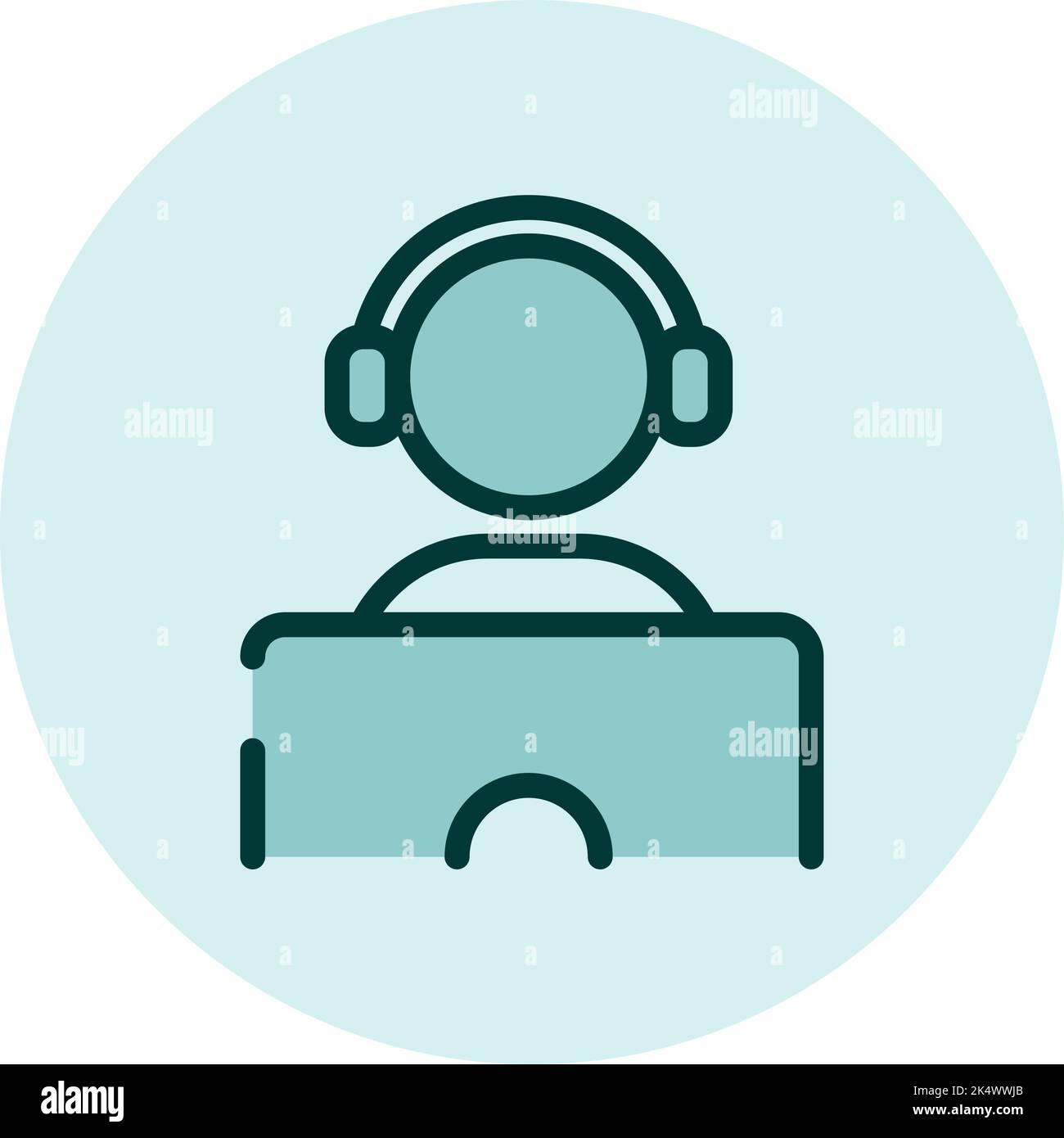 Emergency call support, illustration, vector on a white background. Stock Vector