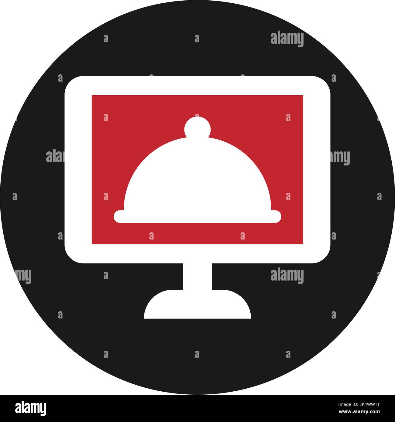 Hot dish delivery, illustration, vector on a white background Stock