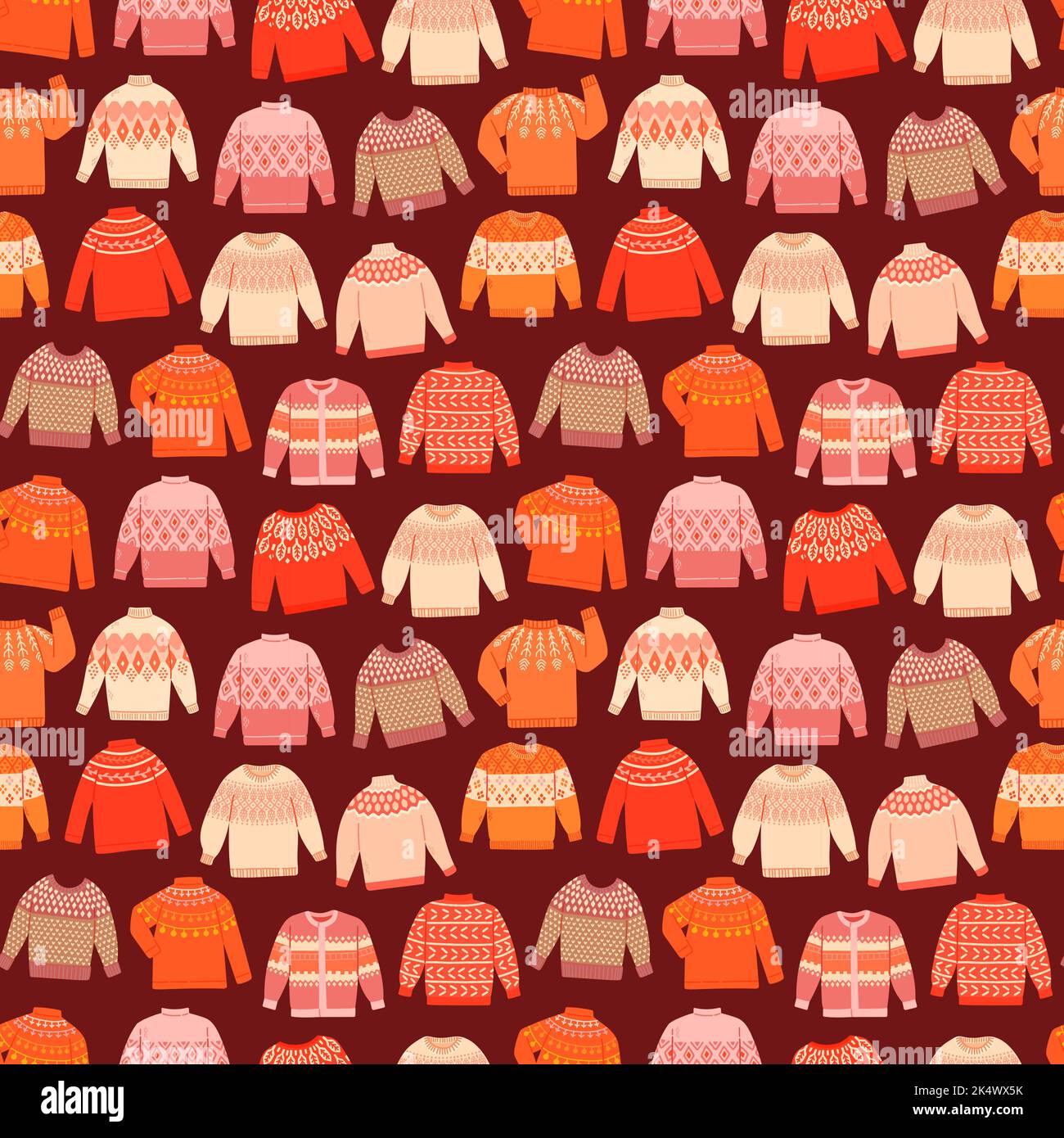 Winter sweaters wool knit seamless pattern vector Stock Vector