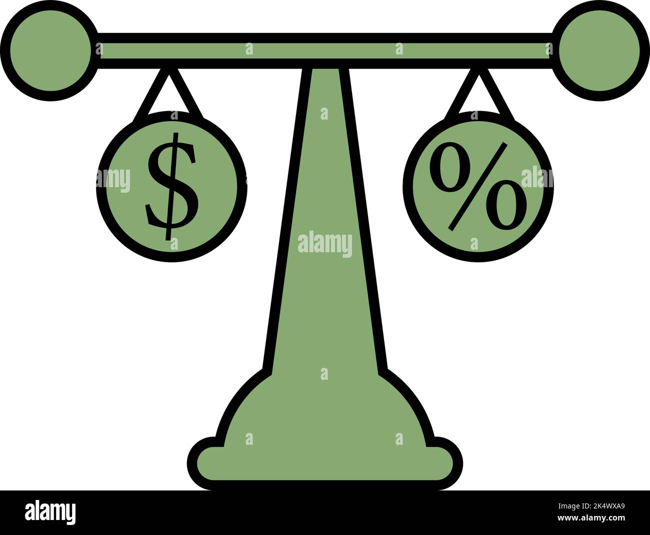 Finance scale, illustration, vector on a white background Stock Vector