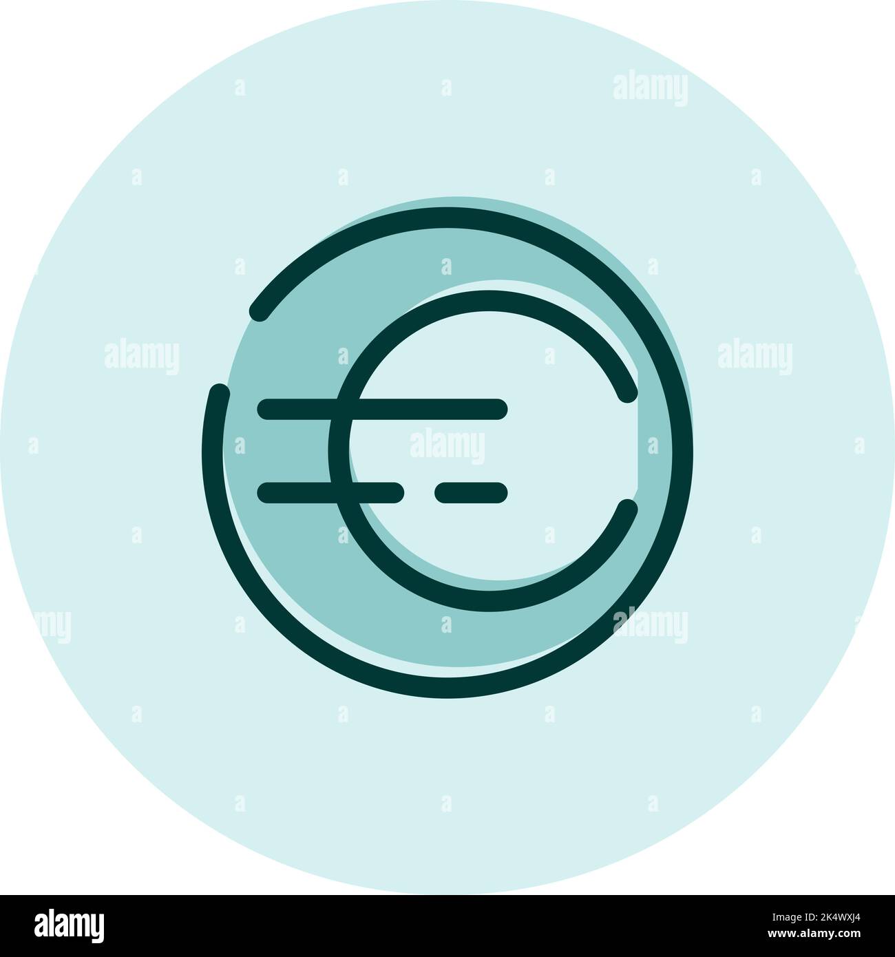 Financial euro, illustration, vector on a white background. Stock Vector