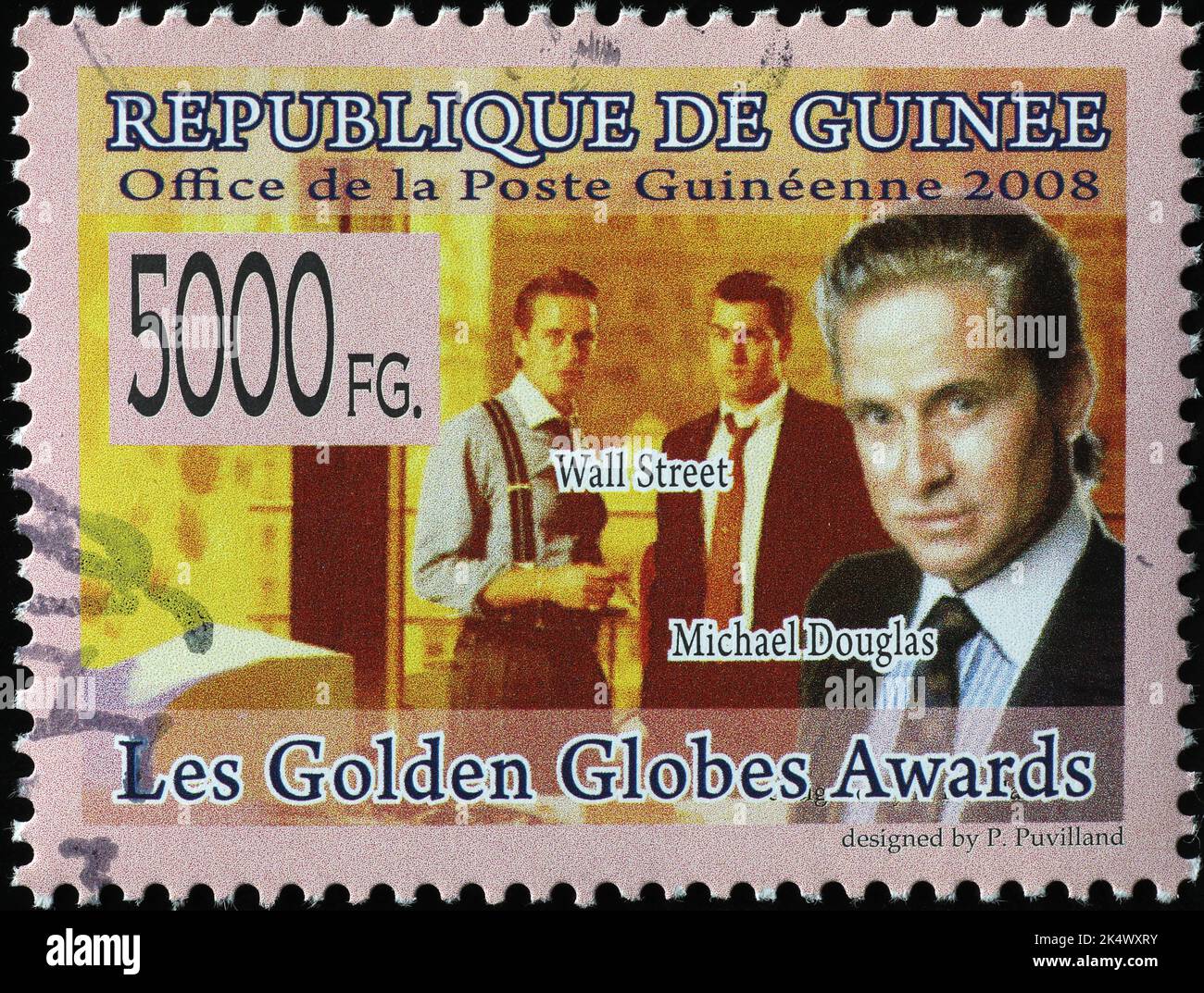 Michael Douglas in Wall Street on postage stamp Stock Photo