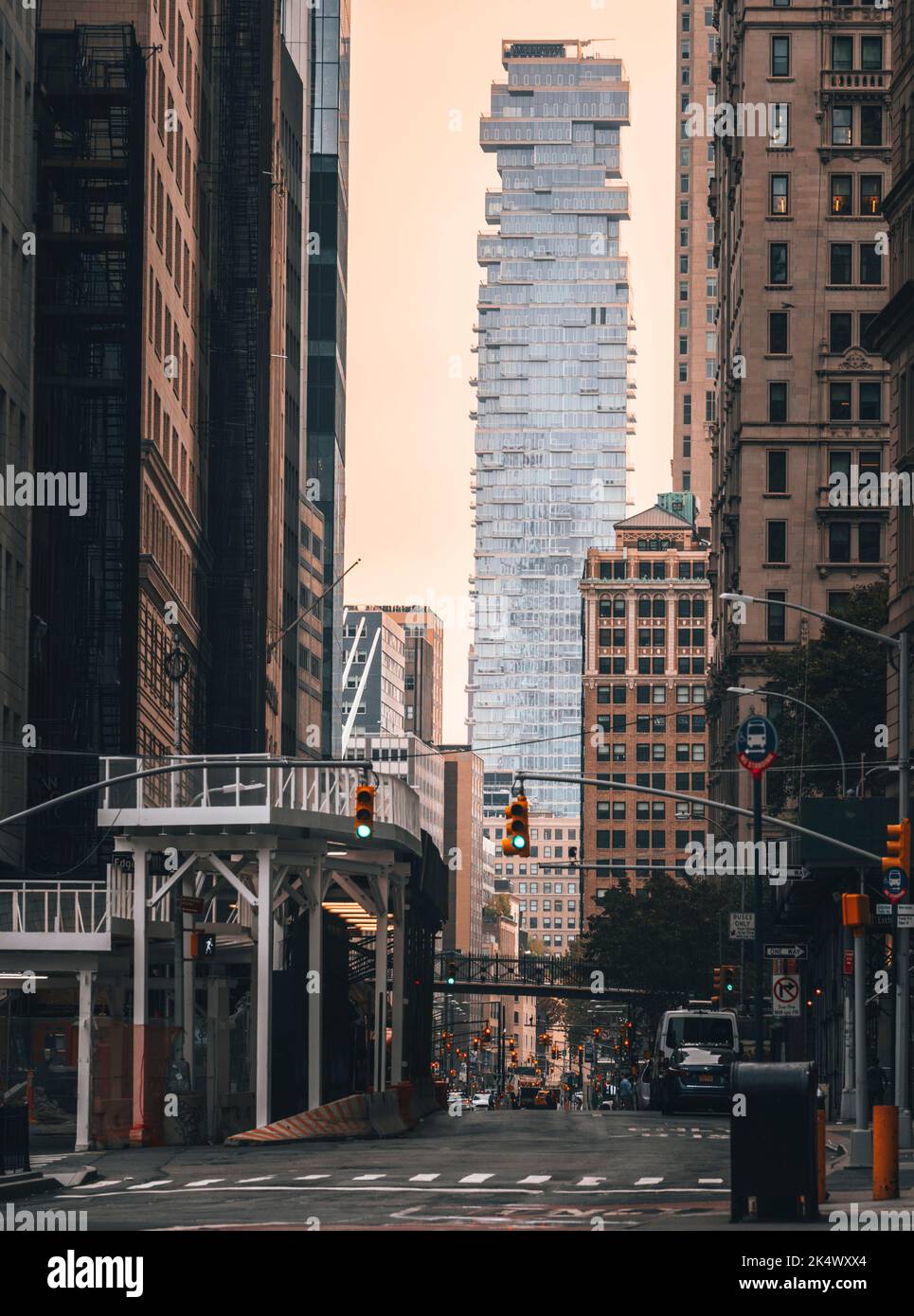 city skyline Tribeca Manhattan New York street Stock Photo