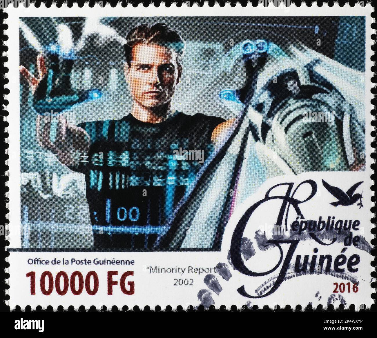 Movie 'Minority report' on postage stamp Stock Photo