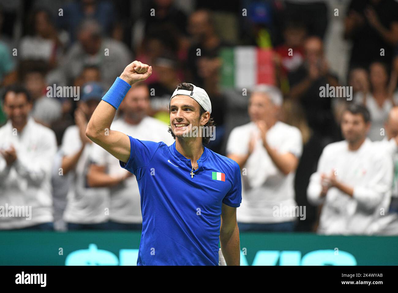 Lorenzo Musetti (Italy). Davis Cup Finals, Group A (Bologna Stock Photo