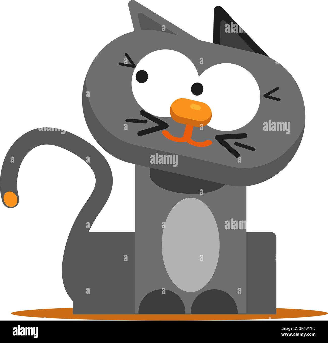 Cat with a question, illustration, vector on a white background Stock ...