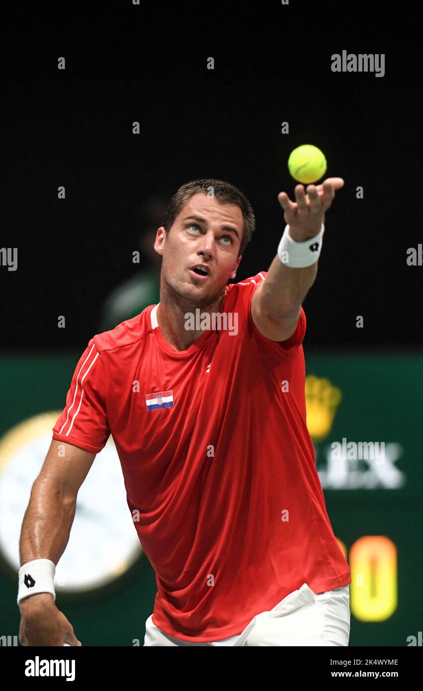 Borna Gojo (Croatia). Davis Cup Finals, Group A (Bologna Stock Photo
