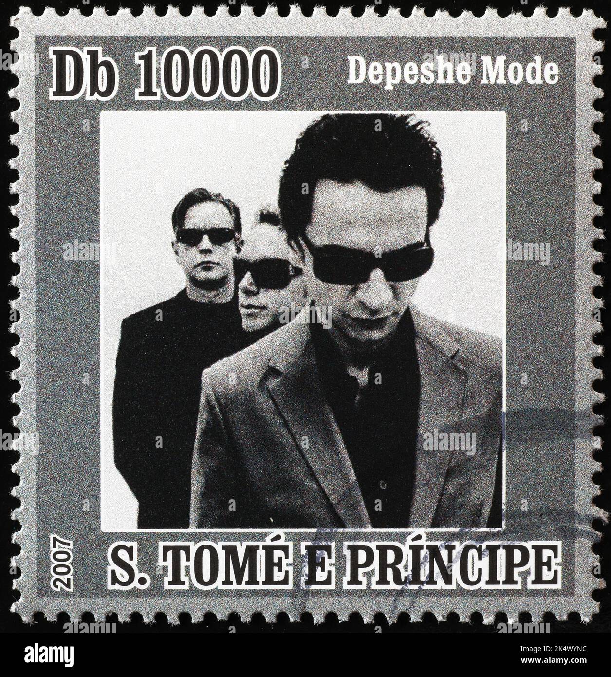 Portrait of Depeche Mode on african stamp Stock Photo