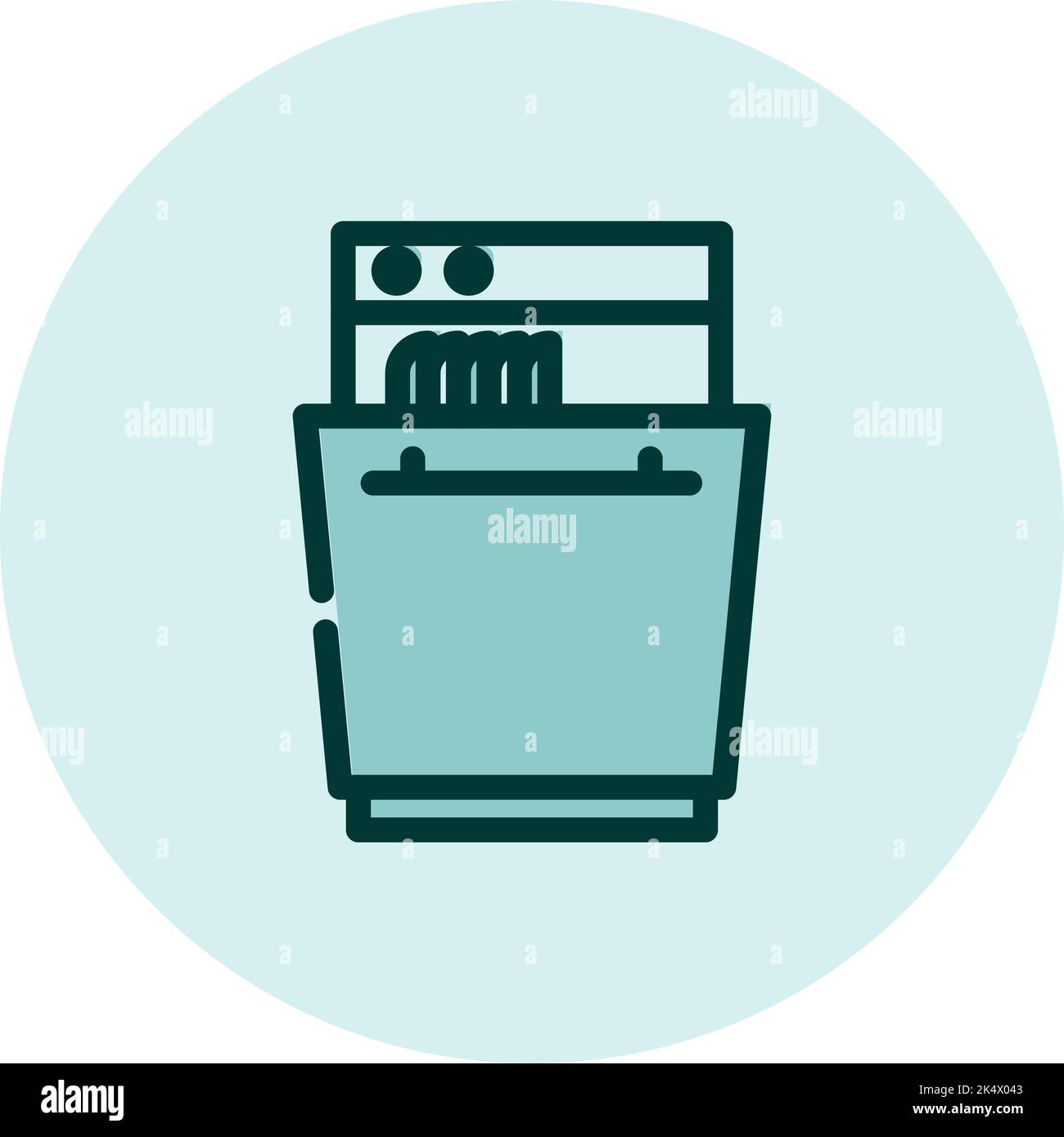 Household electronics dish washer, illustration, vector on a white background. Stock Vector