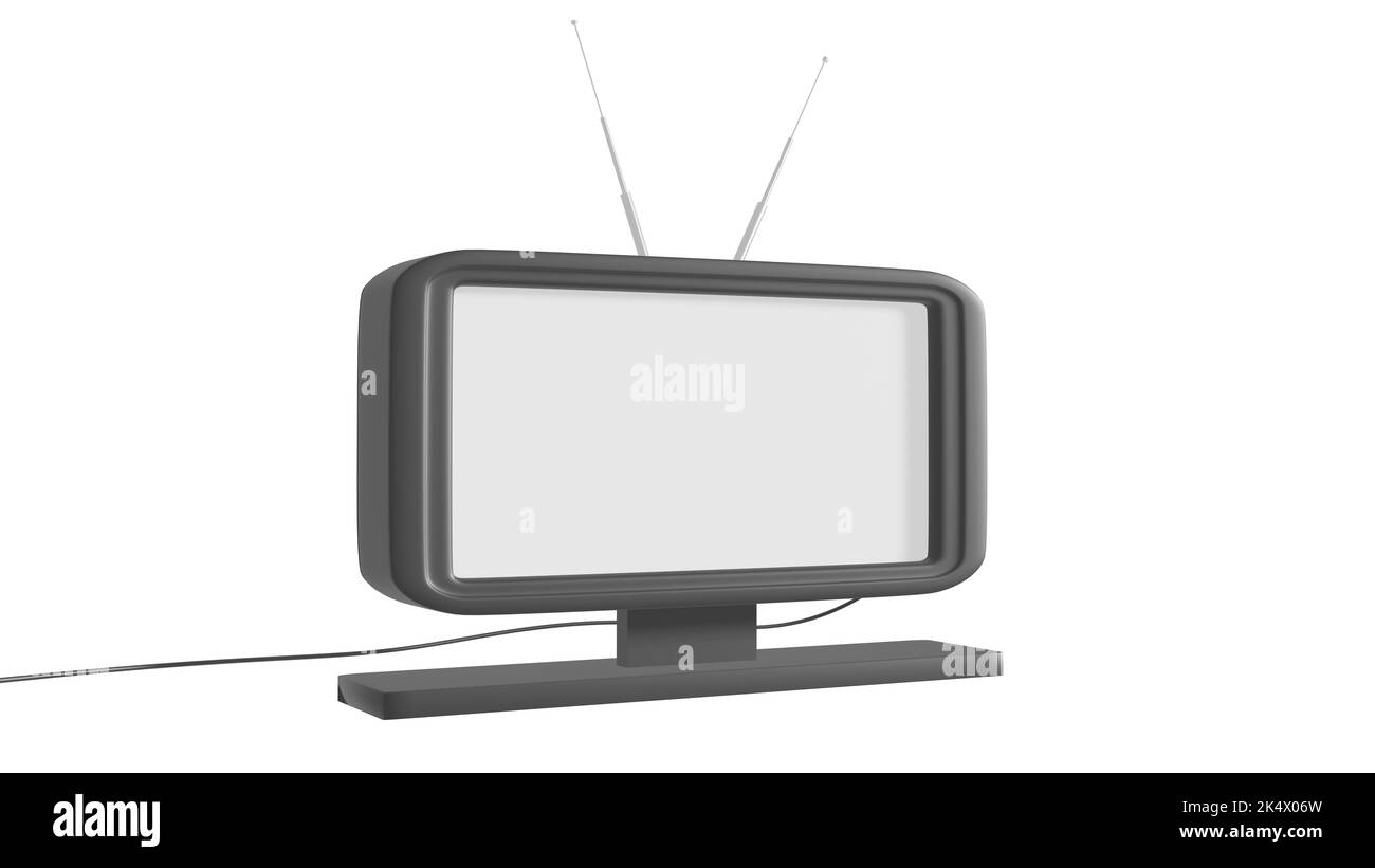 3D render of a generic TV set with plenty of copy space isolated on